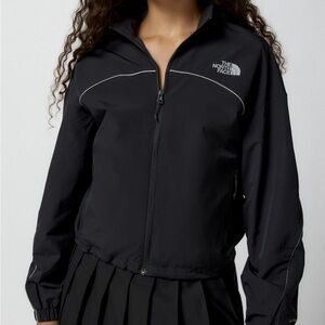 The North Face Women's Black tek piping zip up windbreaker Jacket